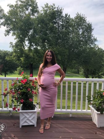 pink maternity dress | rent the runway review | rent the runway promo code | Holistic Hot 